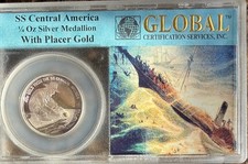 SS CENTRAL AMERICA SSCA 1/4 OZ SILVER MEDALLION FROM GLOBAL CERTIFICATION