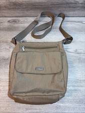 Baggallini Crossbody Bag Tan Nylon w/5 Compartments  2 Pouches