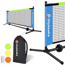5ft / 10ft / 12.5 ft Mini Pickleball Net for Driveway Backyard with 3 Pickleb...