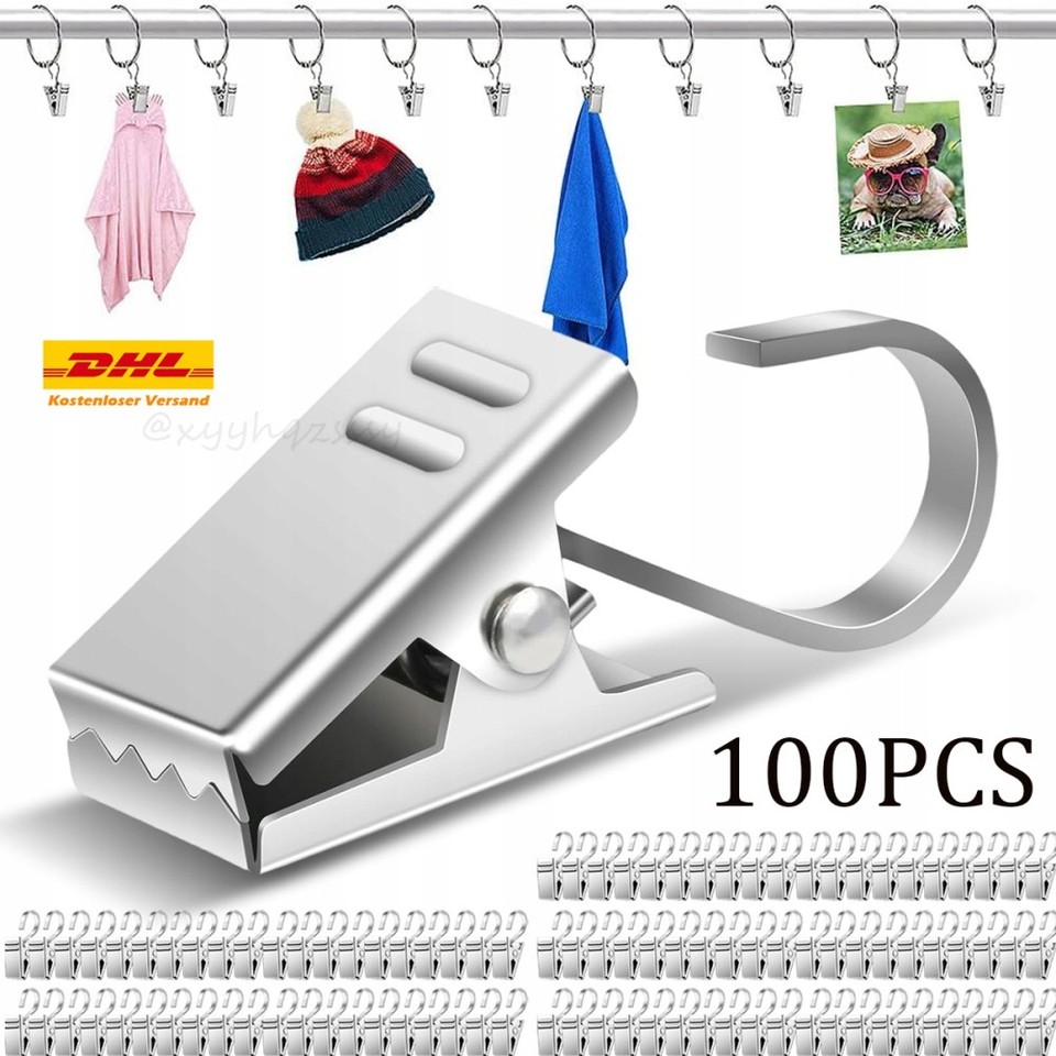 45 Stück Gardinenclips Edelstahl Mit S-Haken - Vorhangklammern 6cm Für Deko & Vorhänge