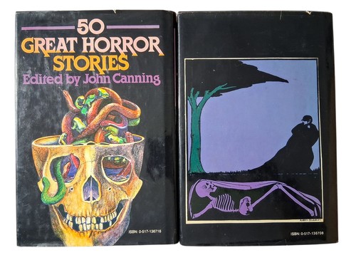 John Canning 50 Great Horror + Ghost Stories Book Lot Hardcover HCDJ Vintage - Imagen 3 de 24