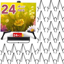 24 Pack 14'' Tabletop Easels Black Steel Table Top Easels for Display
