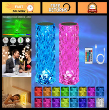 2 Pack Crystal Lamp Touch, RGB 16 Colors Changing Night Light, Rechargeable Crys