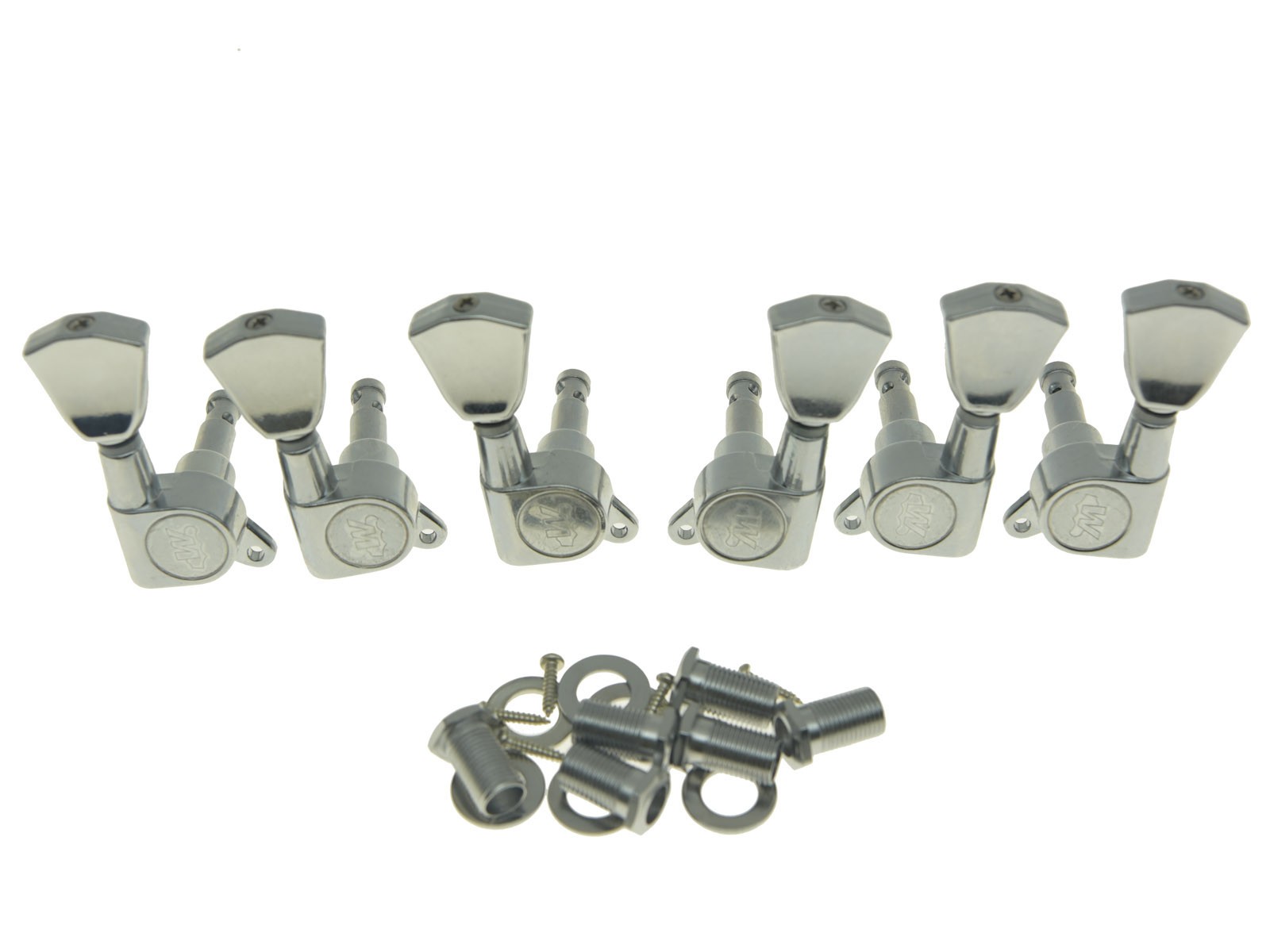 Wilkinson 3L3R E-Z-LOK Post Guitar Tuners Tuning Pegs with Tulip Buttons Chrome