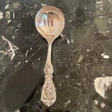 REED & BARTON FRANCIS I RARE OM PAT DATE GRAVY LADLE STERLING SILVER FLATWARE