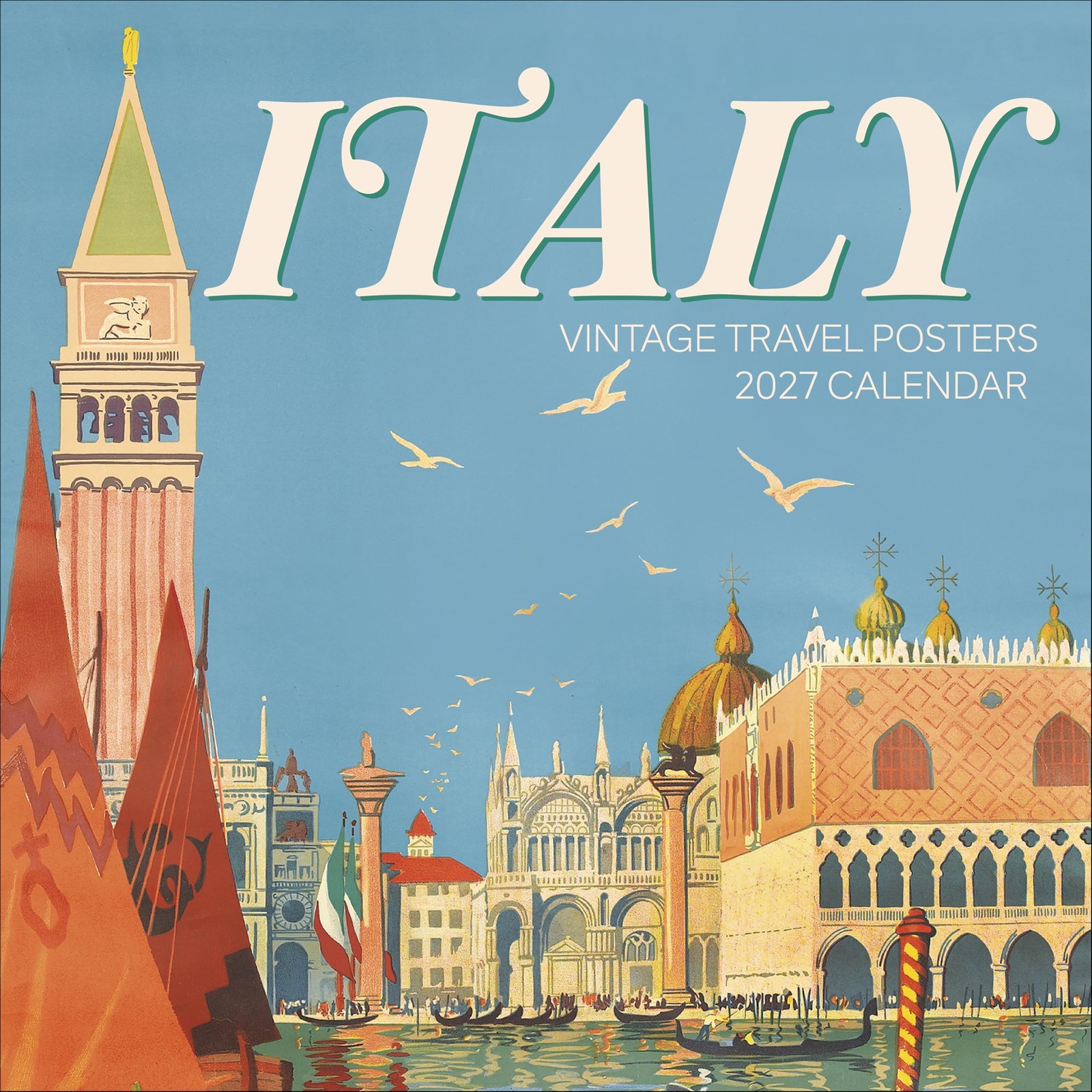 Italy, Vintage Travel Posters Calendar 2027, Wall Calendars, Month To View, Gift - Image 2