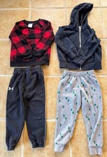 Boys Sz 4 Lot Hoodie Sweatpants L/S Fleece Top Under Armour Cat Jack 4 Pc