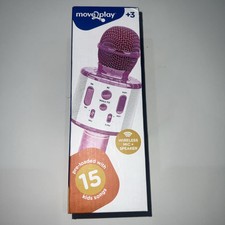 Move2Play Star Karaoke Microphone Bluetooth  15 Pre-Loaded Kids Songs, New 