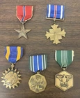 Vintage WW2 Military Medals Set Of 5 With Ribbons - with Bronze Star