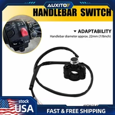 Motorcycle Switch Horn Handlebar Mount Push Button Momentary Start Universal 12V