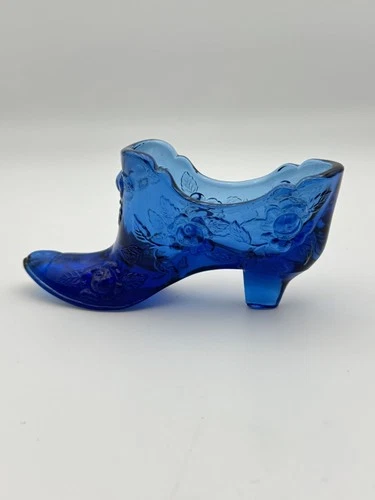 Fenton Blue Glass Shoe, Slipper or Boot USA 1960 - 1969 A Wonderful Collection