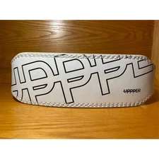 UPPPER Leather Powerlifting Belt white Adjustable Unisex Adults