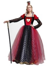 Queen of Hearts Costume Women Halloween Costume Medium Red Heart  Scepter