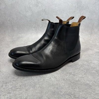 John White Chelsea Boots Black Leather Dealer Boots UK 12 EU 47 Made in England