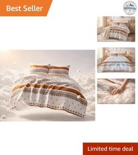Bohemian Quilt Set Queen 3 Pieces Lightweight Reversible Bedspread Summer