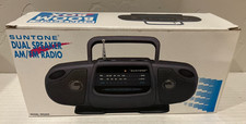 Suntone Mini BOOM BOX Dual Speaker AM/FM Radio Near Mint in Box Works Great LOOK