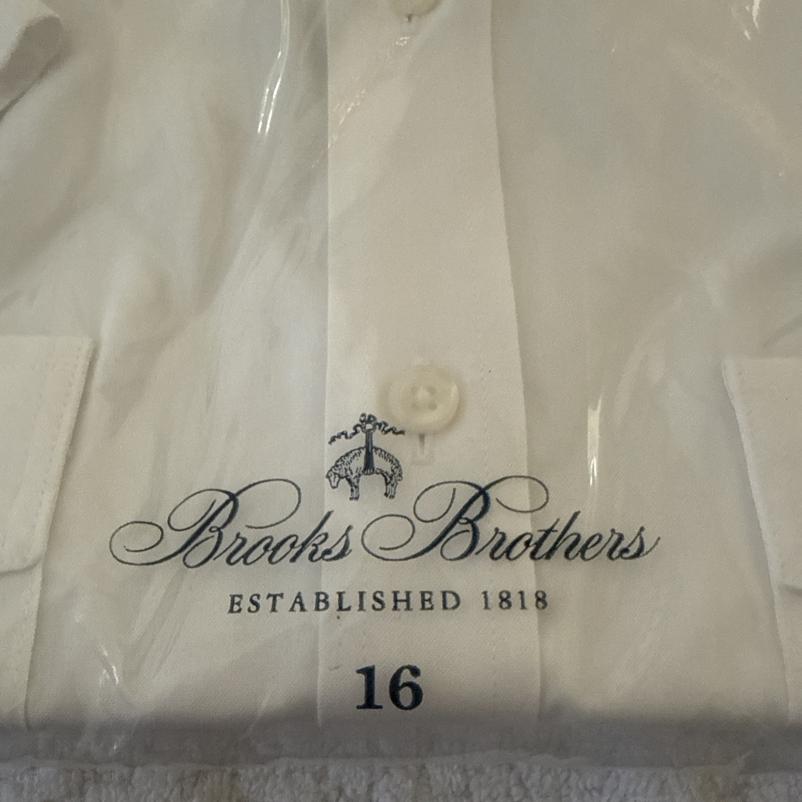 NWT NetJets Brooks Brothers Men's White Long Sleeve Dress Shirt Size 16 Lot Of 2 thumbnail 3