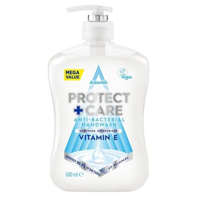 Astonish Protect + Care Vitamin E Handwäsche 600ml Antibakteriell Feuchtigkeitsspendend