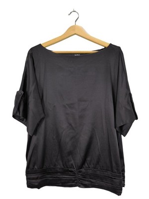 NETWORK Kurzarm-Bluse Damen Bluse Gr. DE 40 schwarz Casual-Look