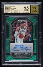 2022-23 Prizm Signatures Choice Green 5/8 Brook Lopez BGS 9.5 GEM MINT Auto 14t3