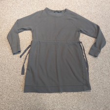 Athleta Studio Cinch Sweatshirt Dress Womens Small Gray Athleisure Yoga Comfort
