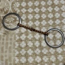 Flat Loose Ring Copper Twist Snaffle 5  Mouth 3 5/8  Rings English Western Train