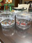 Two Plastic Christmas Containers with lids 3.50" X 5.50" GUC  Stackable.  — photo 1