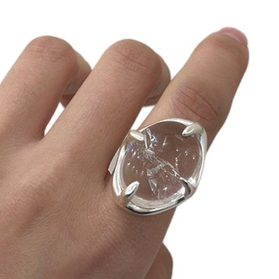 Twisted Prong Crystal Jewelry Ring Sturdy Copper Material Perfect Individualized