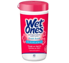 Pack of 3x Wet Ones Antibacterial Hand Wipes, Fresh Scent, 40-Ct