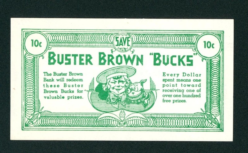 10 Cents 1900's ((CU)) Buster Brown Bucks Obsolete Note ** PAPER CURRENCY
