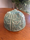 Vintage McCoy Pottery Hanging Planter Ivy Leaves Teal MCM Retro Art Deco