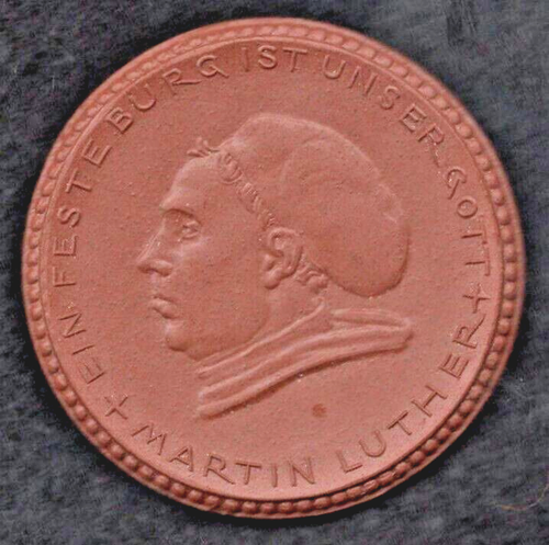 1923 Martin Lutero/Campana del peccatore moneta medaglia di porcellana tedesca Meissen Scheuch-691 - Foto 3 di 3