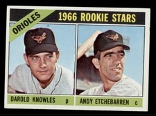1966 TOPPS #27 DAROLD KNOWLES / ANDY ETCHEBARREN ROOKIE RC BALTIMORE ORIOLES