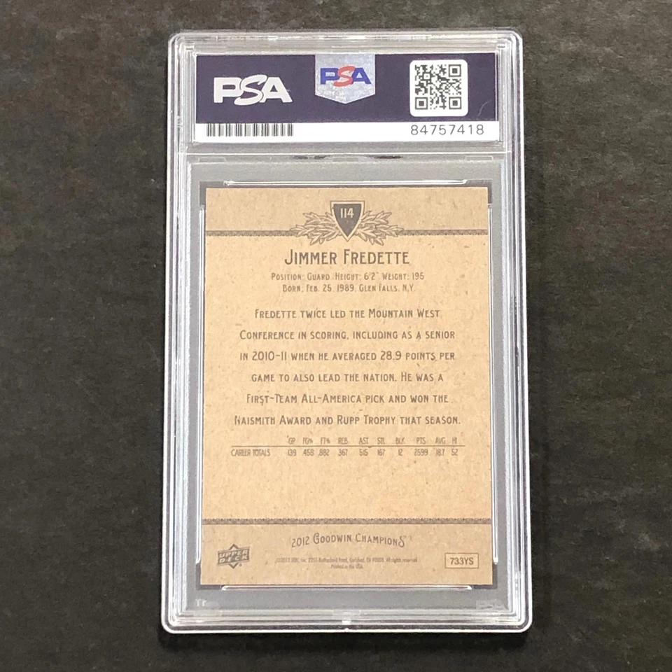 2012 Goodwin Champions #114 Jimmer Fredette Signed Card AUTO 10 PSA Slabbed King - Image 2 of 2