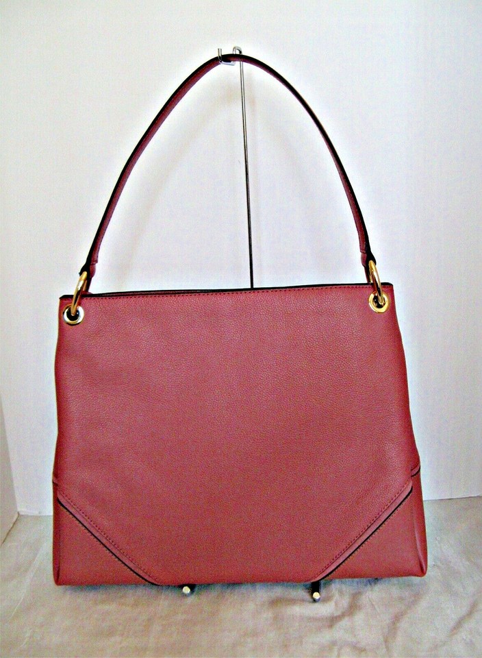 Michael Kors Nicole Large Leather Shoulder Bag Rose eBay