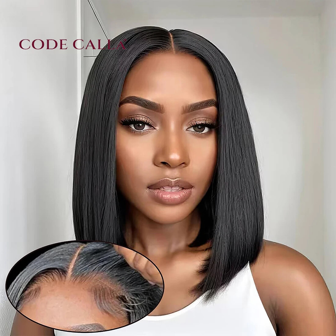 Glueless 6x4 Lace Front Wig Pre Plucked Human Hair Straight Wear Go