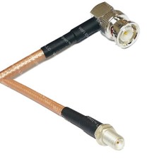 RG400 BNC MALE ANGLE to SMA FEMALE RF Cable FAST-SHIP LOT