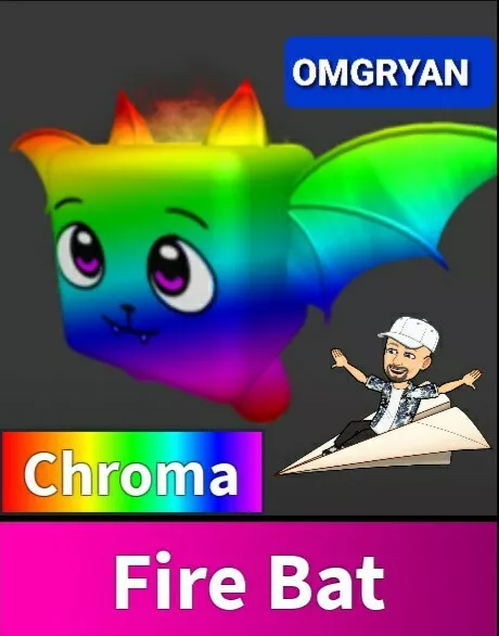 Roblox Murder Mystery 2 Mm2 godly CHROMA FIRE BAT pet