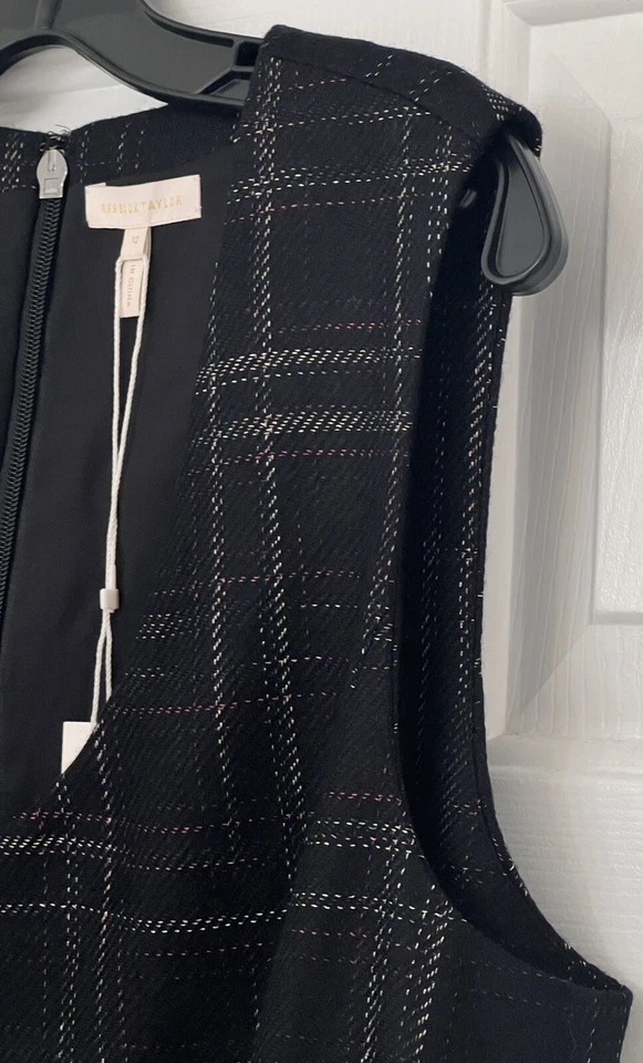 Vestido Vaina Rebecca Taylor Mezcla Lana Cuadros Midi Nuevo Talla 12 Foto 3 de 4