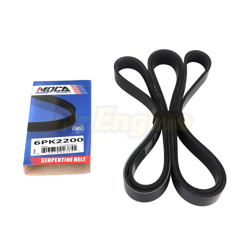 Serpentine Belt 6PK2200 for 85-89 Cadillac DeVille 00-11 Dodge Ford Mazda 4.0L - Image 4 of 4