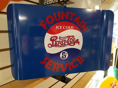PEPSI COLA 50S ERA SPINNING WALL MOUNT ADVERTISING SIGN | eBay