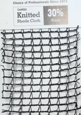 DEWITT KNITTED BLACK SHADE CLOTH 30% MULTIPLE SIZES