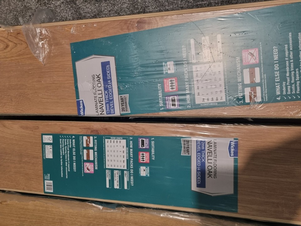 Wickes Laminate Flooring 78 packs 12mm thick Navelli Light Oak eBay