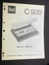 Dual C 939 Cassette Deck Service Manual Original Thorens