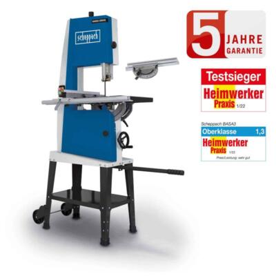 Scheppach Bandsäge BASA3 Professional 400 V mit Querschneidlehre & Fahrwerk