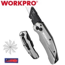 WORKPRO Heavy Duty Folding Utility Knife Quick Change Blade Razor Knife Cutter