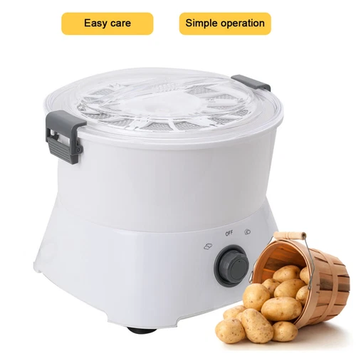 Pelador automático de patatas giratorio para ensaladas máquina de cocina peladora de patatas eléctrica EE. UU. - Imagen 9 de 24
