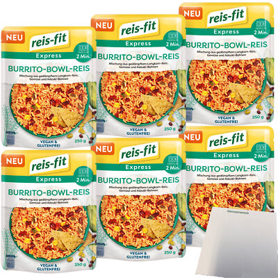 Reis-Fit Express Burrito-Bowl Reis 6er Pack 6x250g Packung usy Block