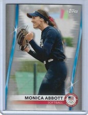 RARE 2020 TOPPS OLYMPICS MONICA ABBOTT SILVER CARD #24 ~ USA SOFTBALL 2021 ~ QTY