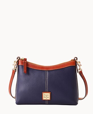Dooney & Bourke Pebble Leather Crossbody Pouch-Midnight-NEW